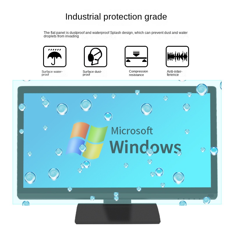 15.6 inch resistive touch screen monitor